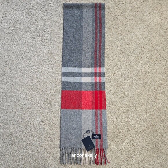 NWT Balmoral Lambswool Scarf Grey Check (Johnston) Scotland - Picture 7 of 10